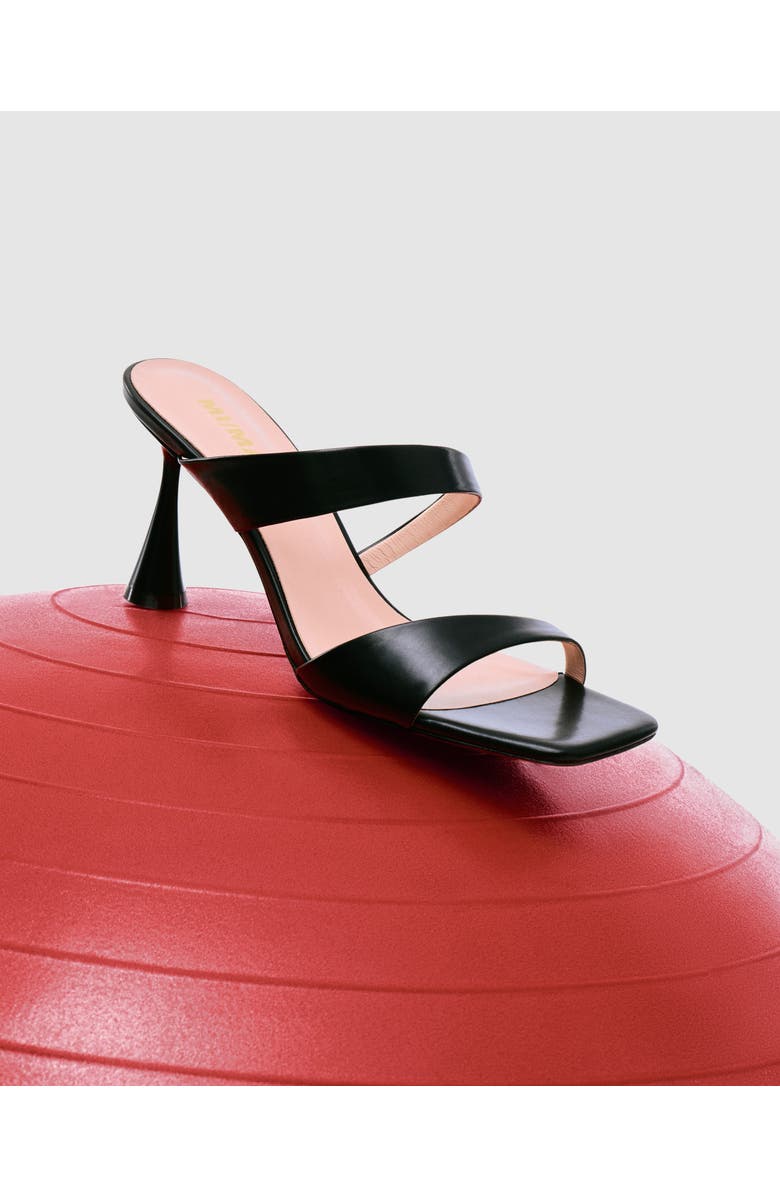MI/MAI Tara Square Toe High Heel Mule Sandal, Alternate, color, Black