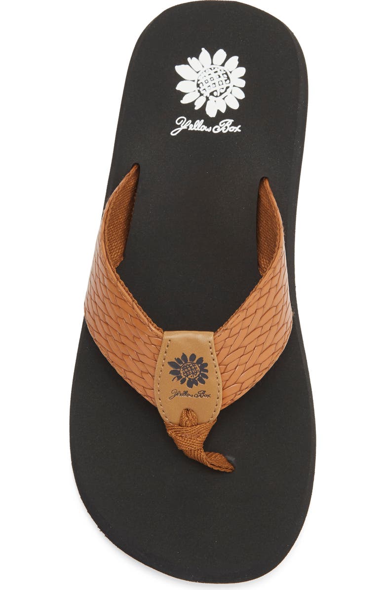 Yellow Box Premium Flax Flip Flop, Alternate, color, Tan