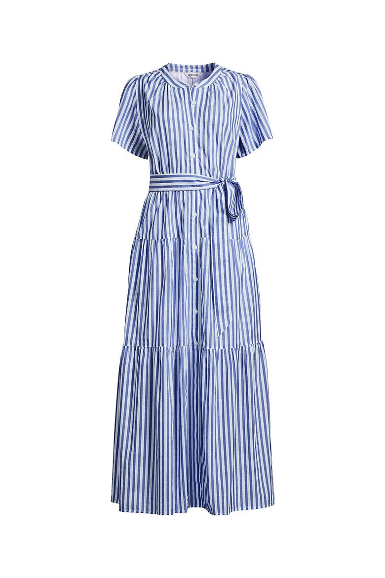 Cotton Voile Button Front Maxi Dress, Alternate, color, Clear Blue Refined Stripe