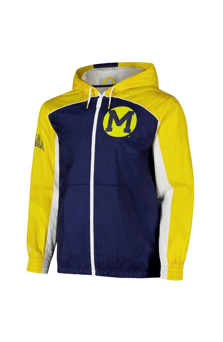 Mitchell & Ness Men's Mitchell & Ness Navy Michigan Wolverines Big Shot Premium Full-Zip Windbreaker, Alternate, color, Navy