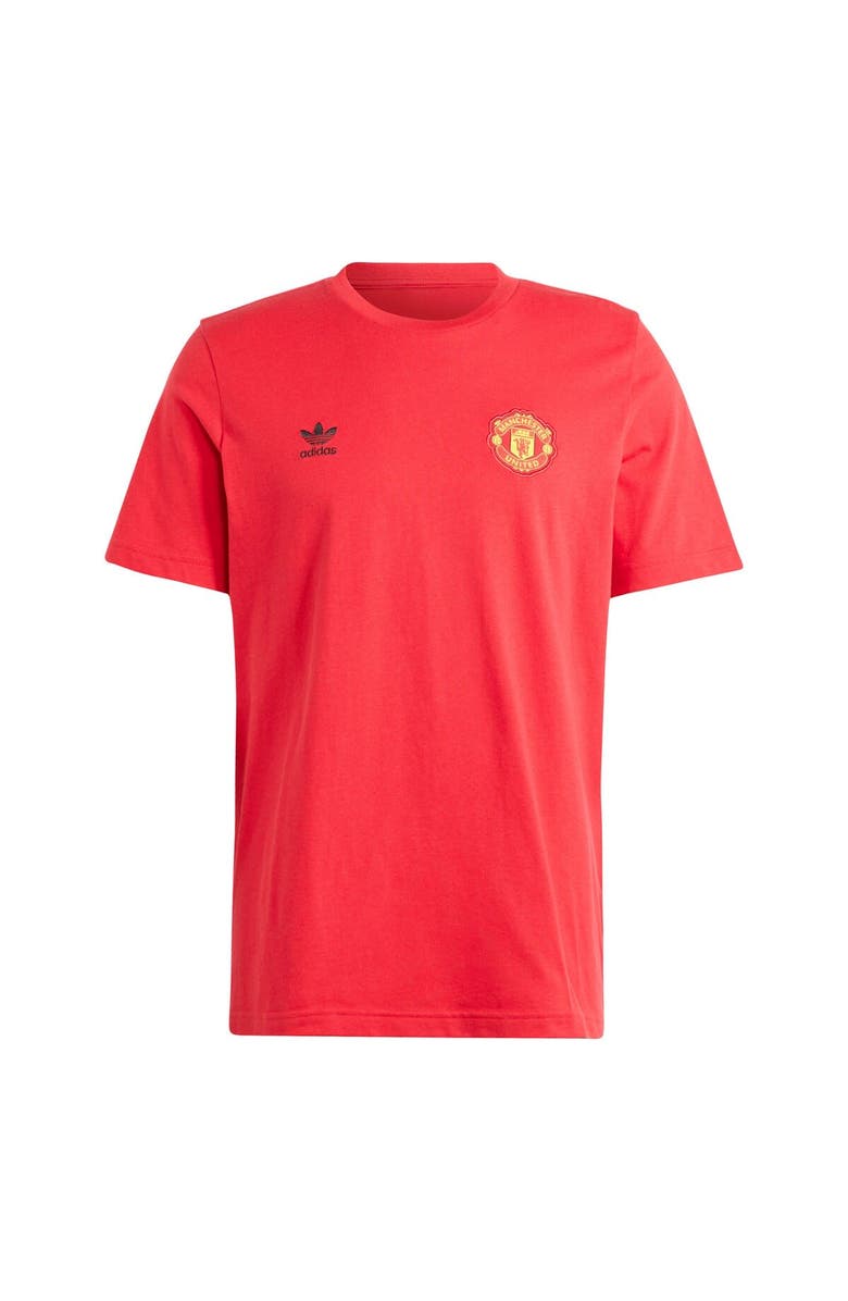 adidas Originals Men's adidas Originals  Red Manchester United Essentials T-Shirt, Main, color, 