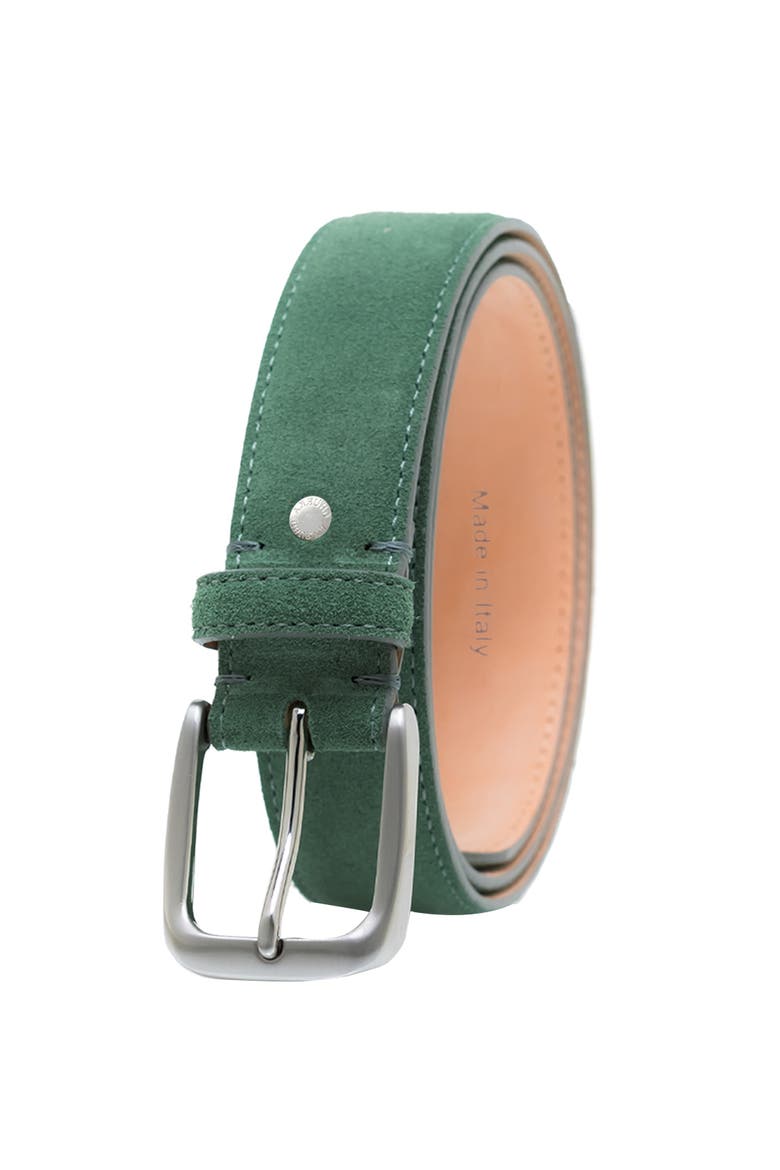 Handcrafted genuine suede leather belt, Alternate, color, Sage