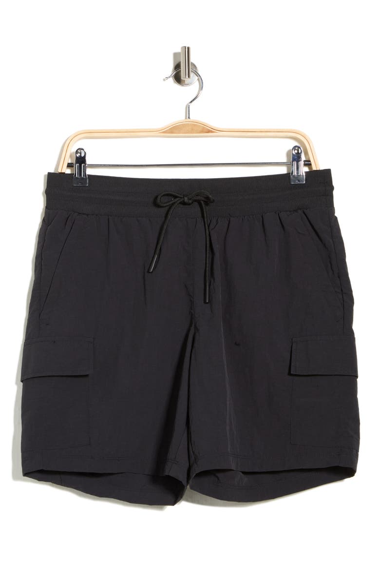 Crinkle Creed 7-Inch Cargo Shorts, Alternate, color, BLACK