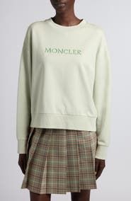 Moncler Logo Embroidered Cotton Fleece Sweatshirt