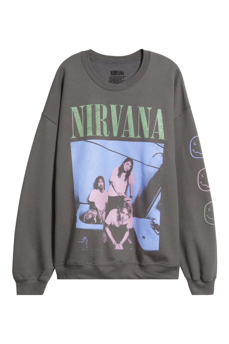 Nirvana Cotton Blend Sweatshirt, Alternate, color, CHARCOAL