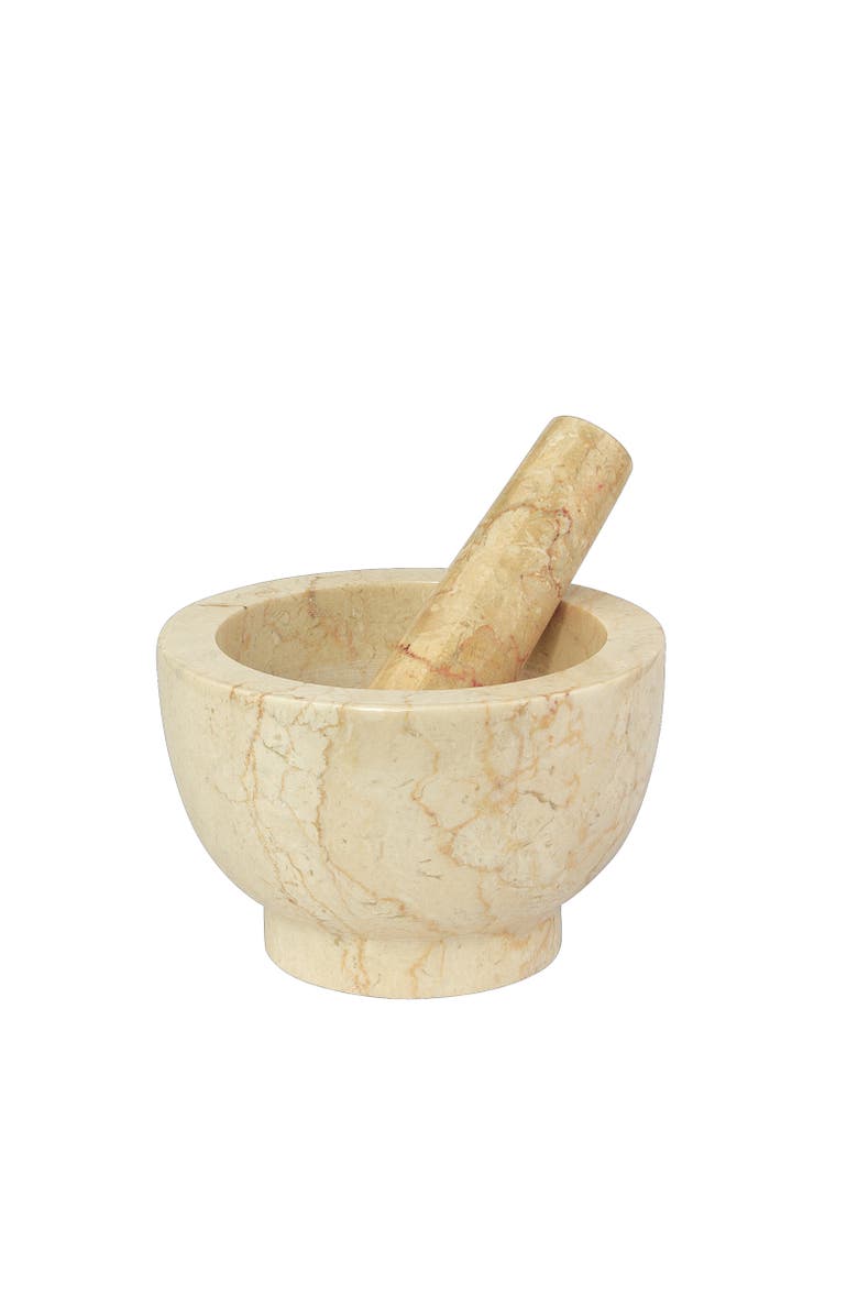 CILIO Prosecco Marble Mortar & Pestle, 2-Inch Height, Alternate, color, White