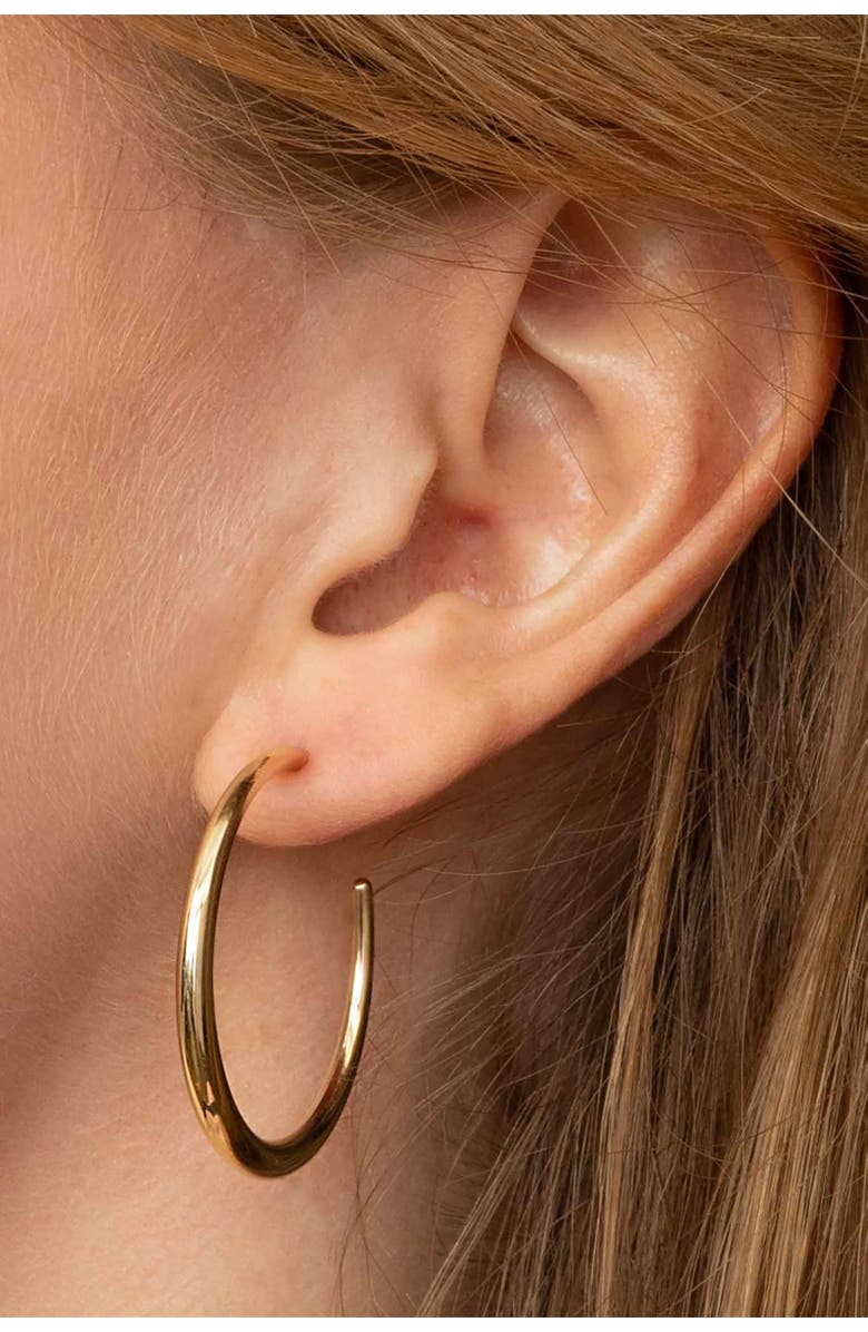 Oradina 14K Yellow Gold The Archie Hoops, Alternate, color, Yellow Gold