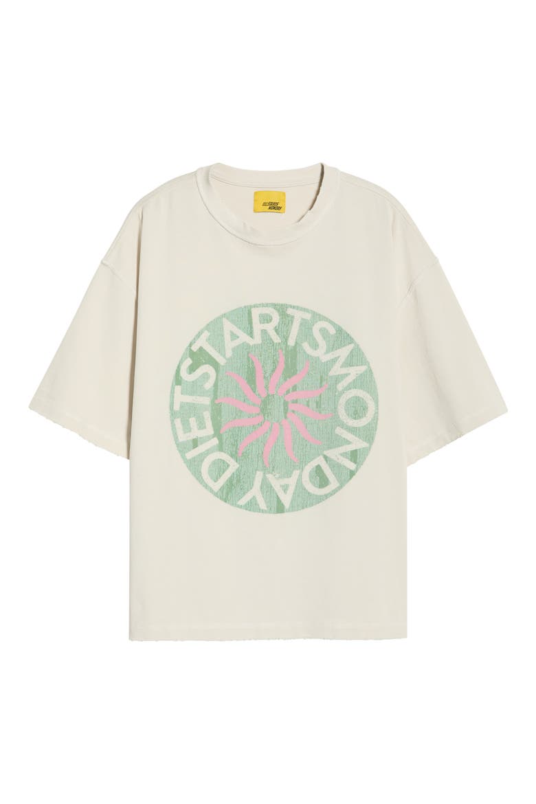Sol Graphic T-shirt, Main, color, ANTIQUE WHITE/ WASHED GREEN
