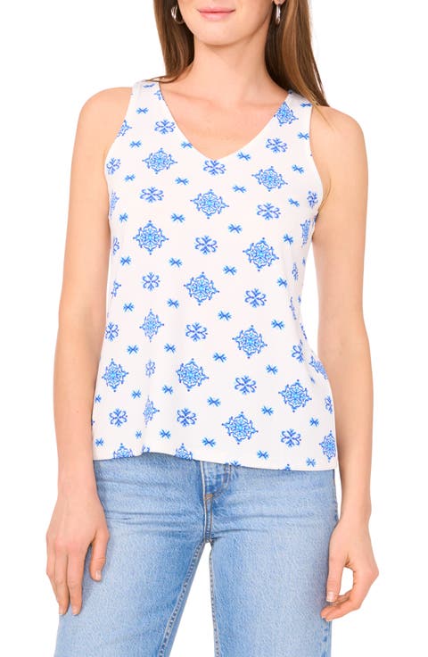 V-Neck Keyhole Tank