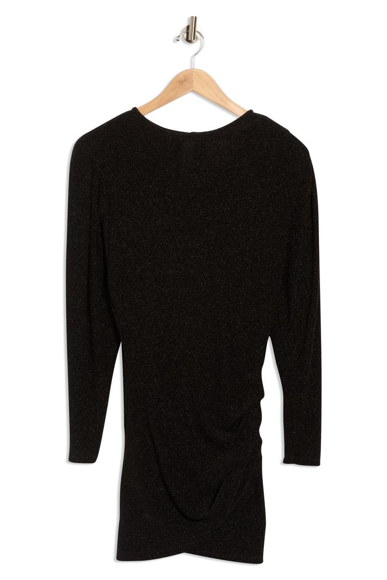 Benedicte Long Sleeve Stretch Jersey Minidress, Alternate, color, BLACK