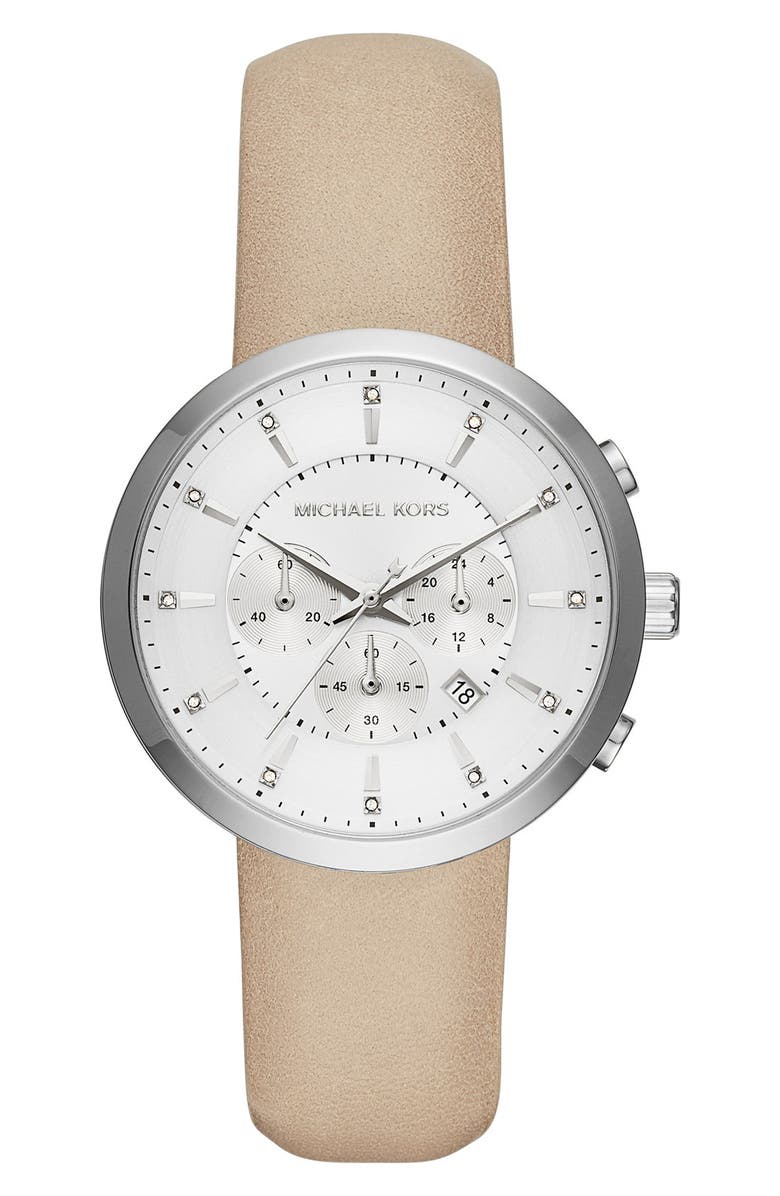 MICHAEL Michael Kors 'Kyler' Chronograph Leather Strap Watch, 38mm, Main, color,
