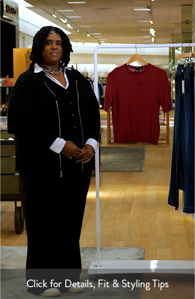 Farbella Short Sleeve Virgin Wool Sweater, sales video thumbnail