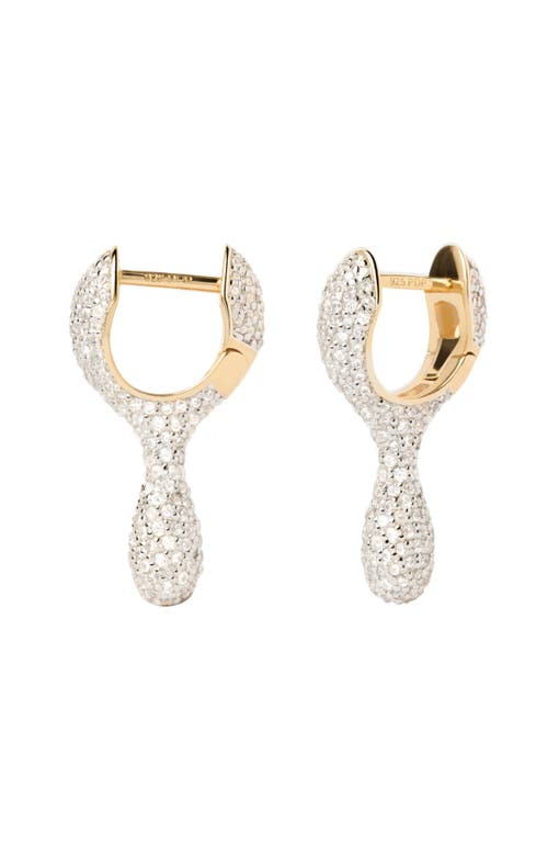Pdpaola Pavé Ray Hoops In Gold