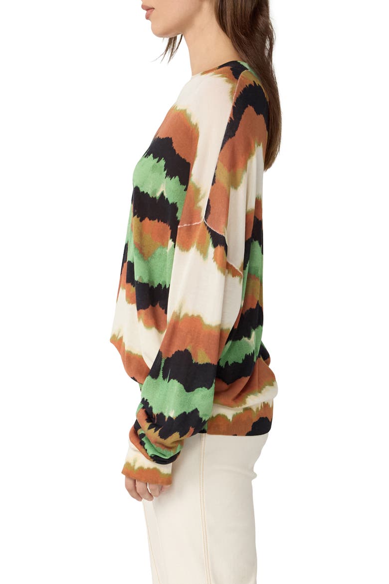 Royce Abstract Oversize Sweater, Alternate, color, CATERPILLAR IVORY