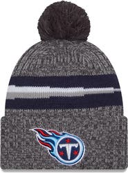 New Era Men's New Era  Gray Tennessee Titans 2023 Sideline Sport Cuffed Pom Knit Hat