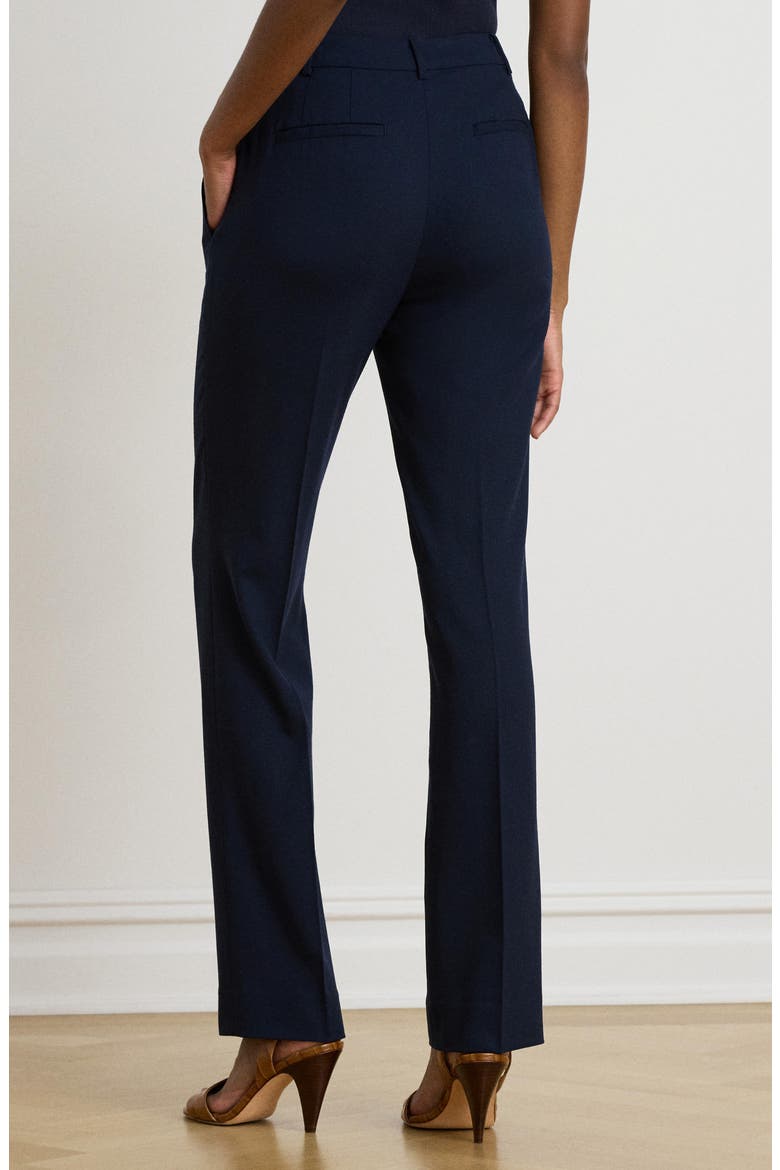 Stretch Wool Crepe Straight Pants, Alternate, color, LAUREN NAVY BLUE