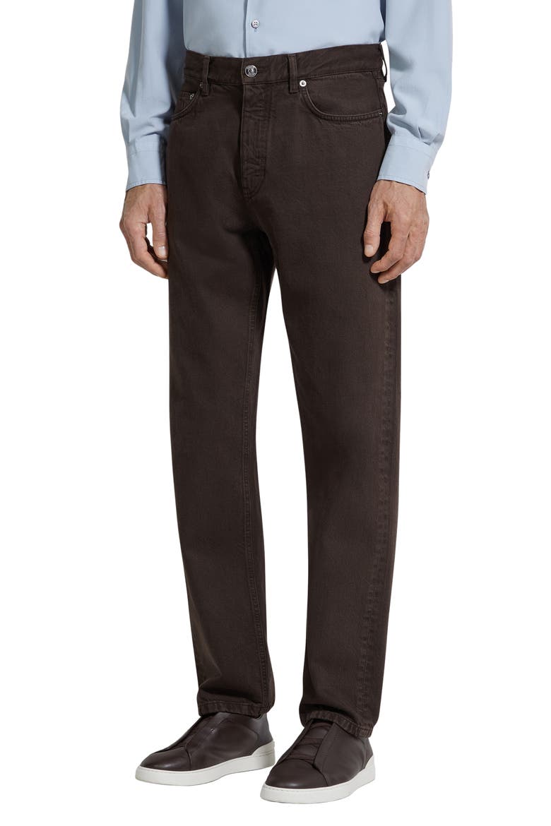 Roccia City Fit Jeans, Main, color, DARK BROWN