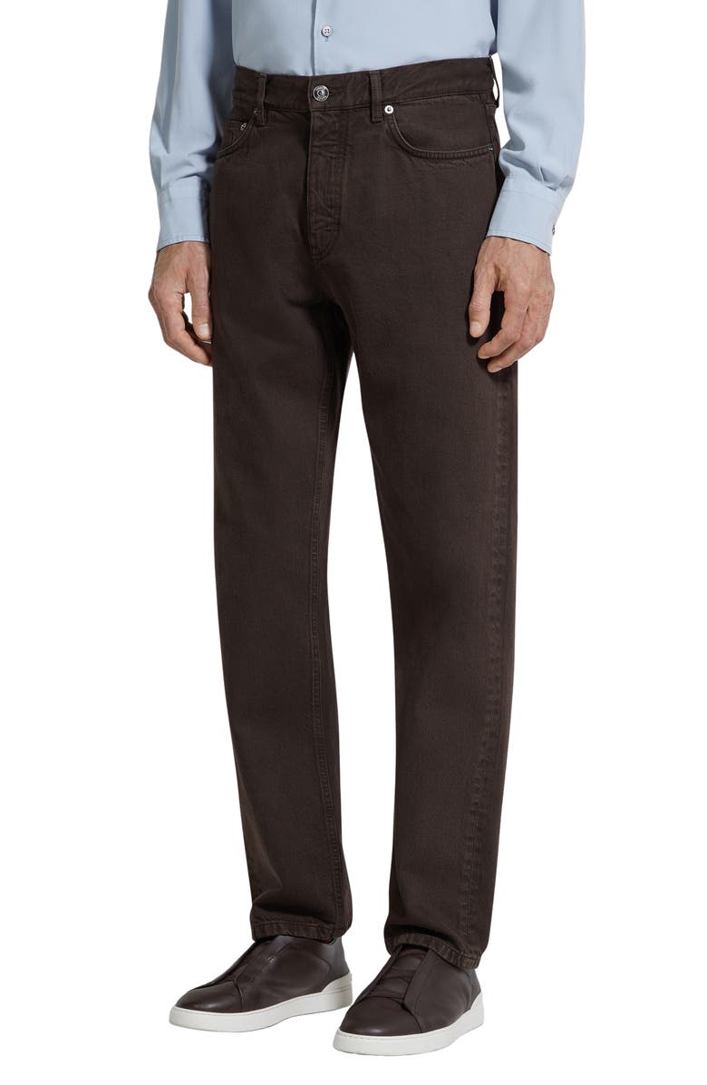 ZEGNA Roccia City Fit Jeans, Main, color, Dark Brown