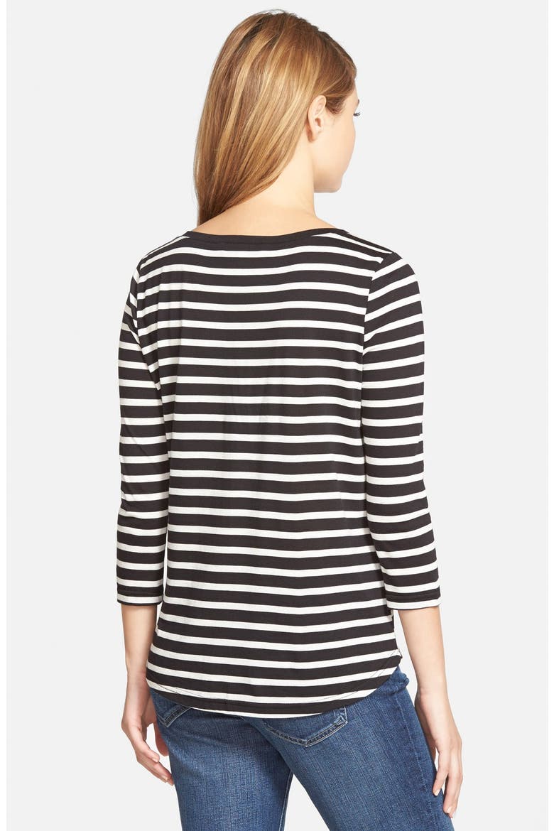 'Mendocino' Stripe Top, Alternate, color, BLACK