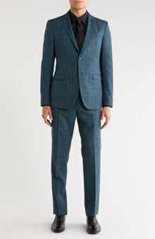 John Varvatos Star USA Plaid Wool Blend Suit