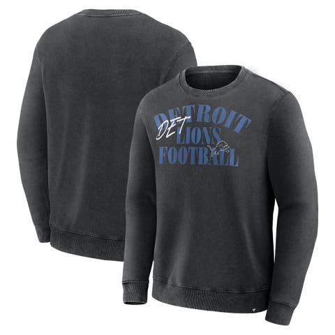 Men's Fanatics Black Detroit Lions Halftime Lead Relaxed Heavyweight French Terry Sweatshirt