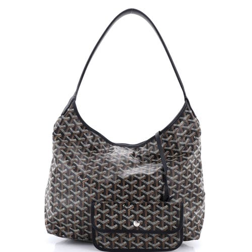 Pre-owned Goyard  Goyard Boheme Hobo Printed Coated Canvas In Black