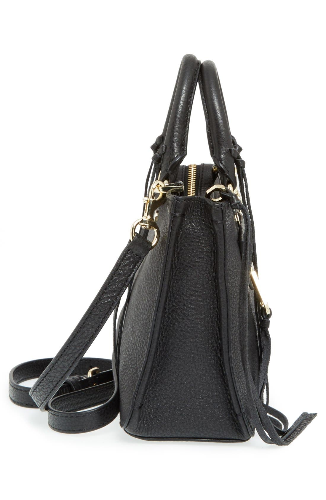 'Micro Regan' Satchel, Alternate, color, BLACK/ LIGHT GOLD HRDWR