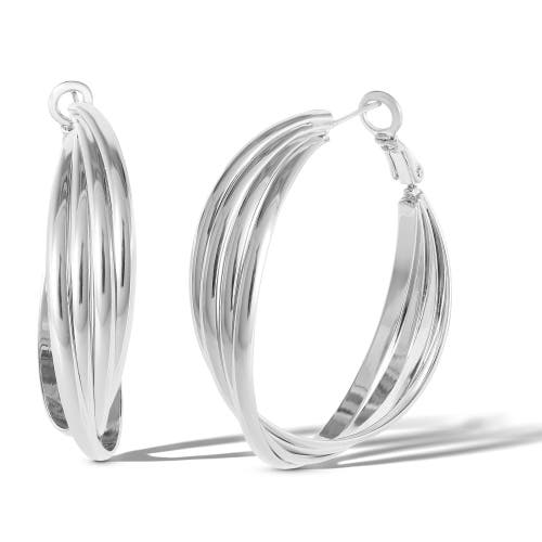 Jessica Simpson Hoop Earrings Gold Or Silver Tone In Silver