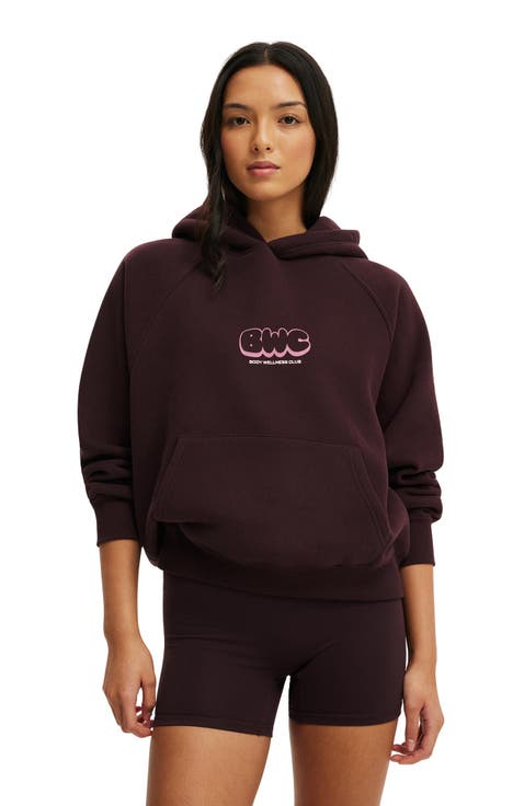 Women's Active Plush Premium Graphic Raglan Hoodie