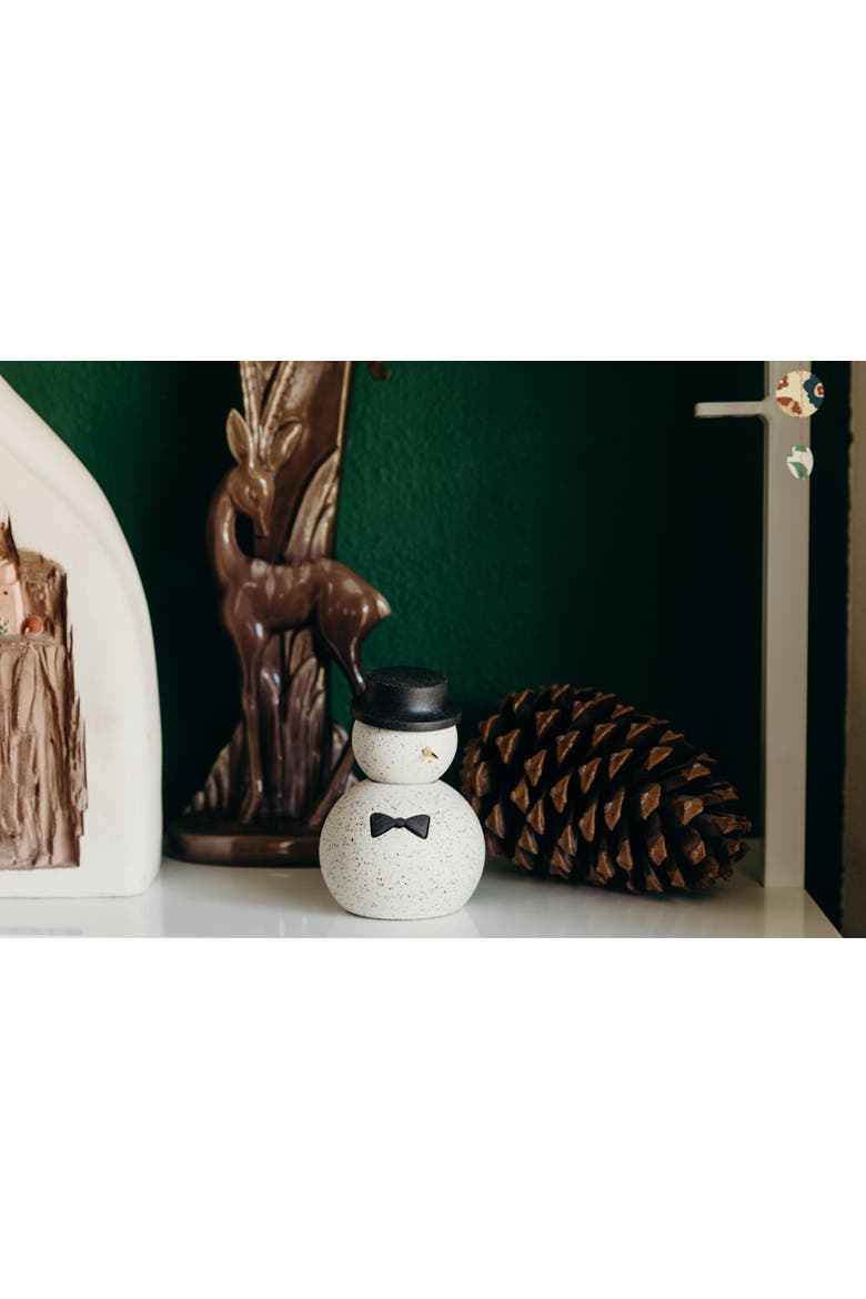 Snowman, Alternate, color, White Terrazzo / Bow Tie