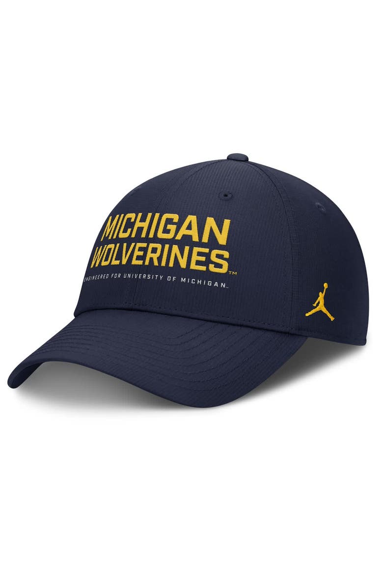 Men's Jordan Brand Navy Michigan Wolverines 2025 On-Field Gameday Club Adjustable Hat, Main, color, Navy