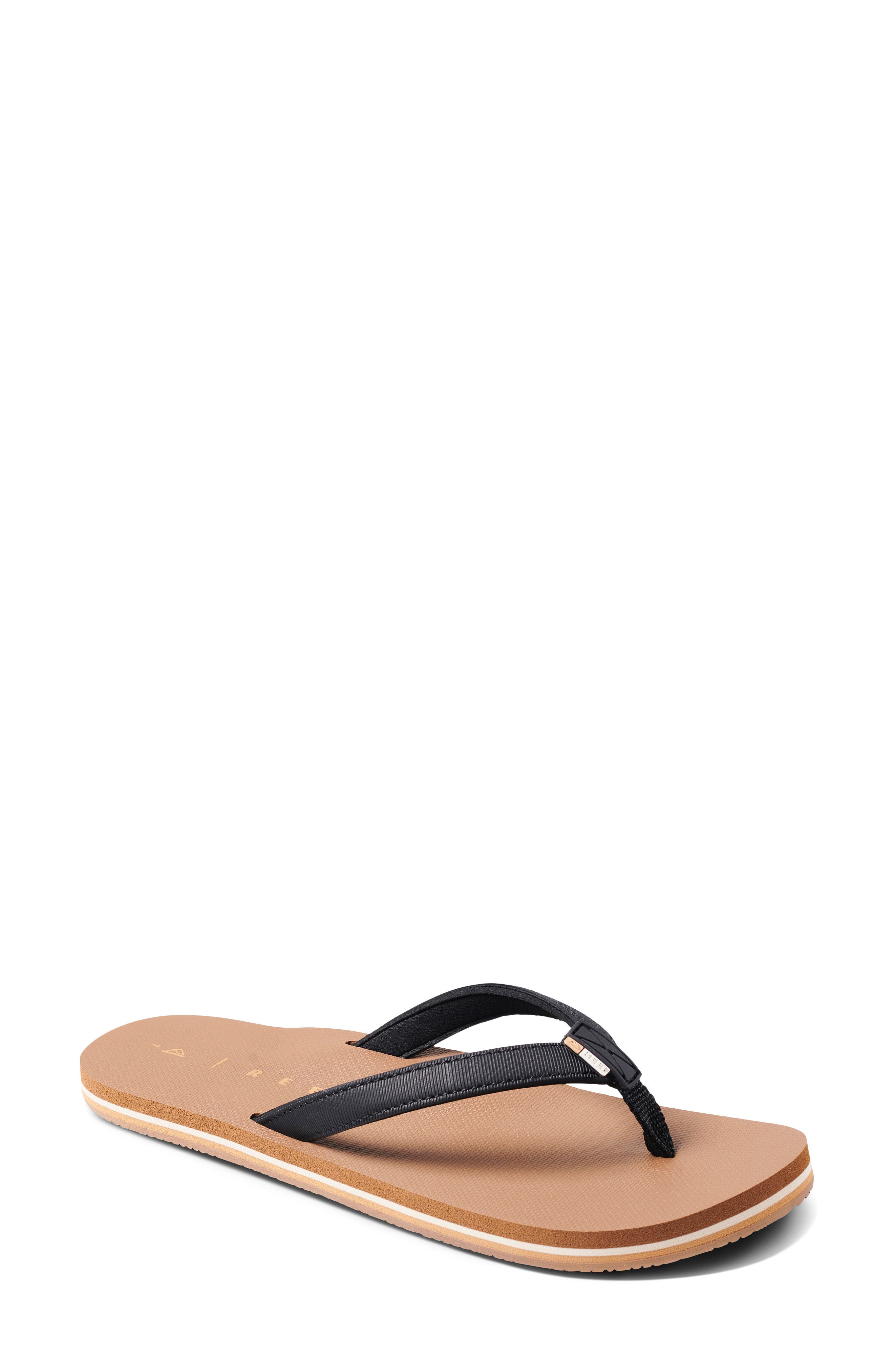 Reef Solana Flip Flop, Main, color, Black/ Tan