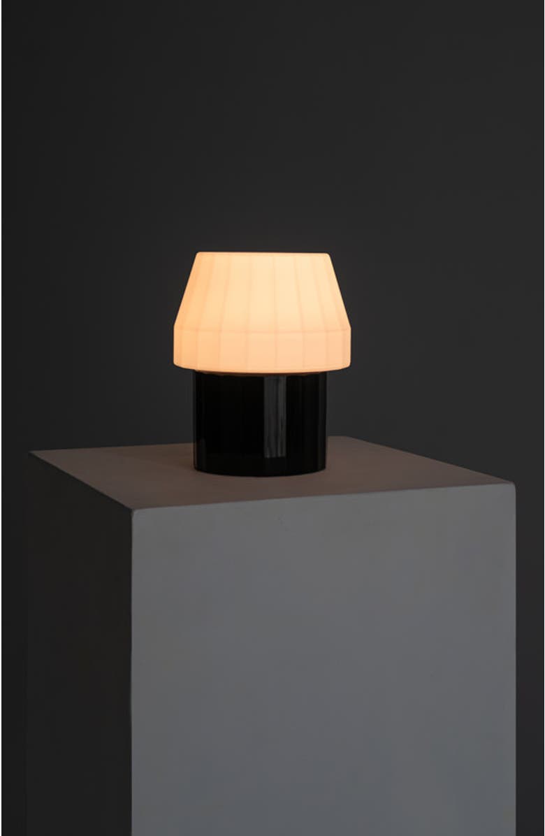 Brightech Duke 9" Modern Ceramic LED Desk Lamp with Glossy Black Base and White Shade, Bulb Included, Alternate, color, Classic Black