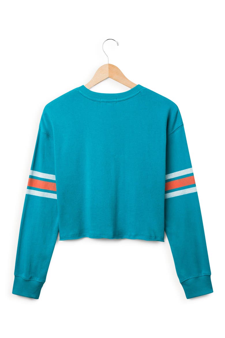 Miami Dolphins Graphic Cropped Sweatshirt, Alternate, color, TEAL