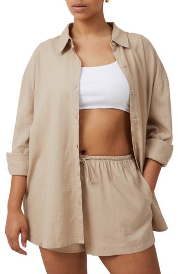 COTTON ON COTTON ON HAVEN LONG SLEEVE BUTTON FRONT SHIRT 