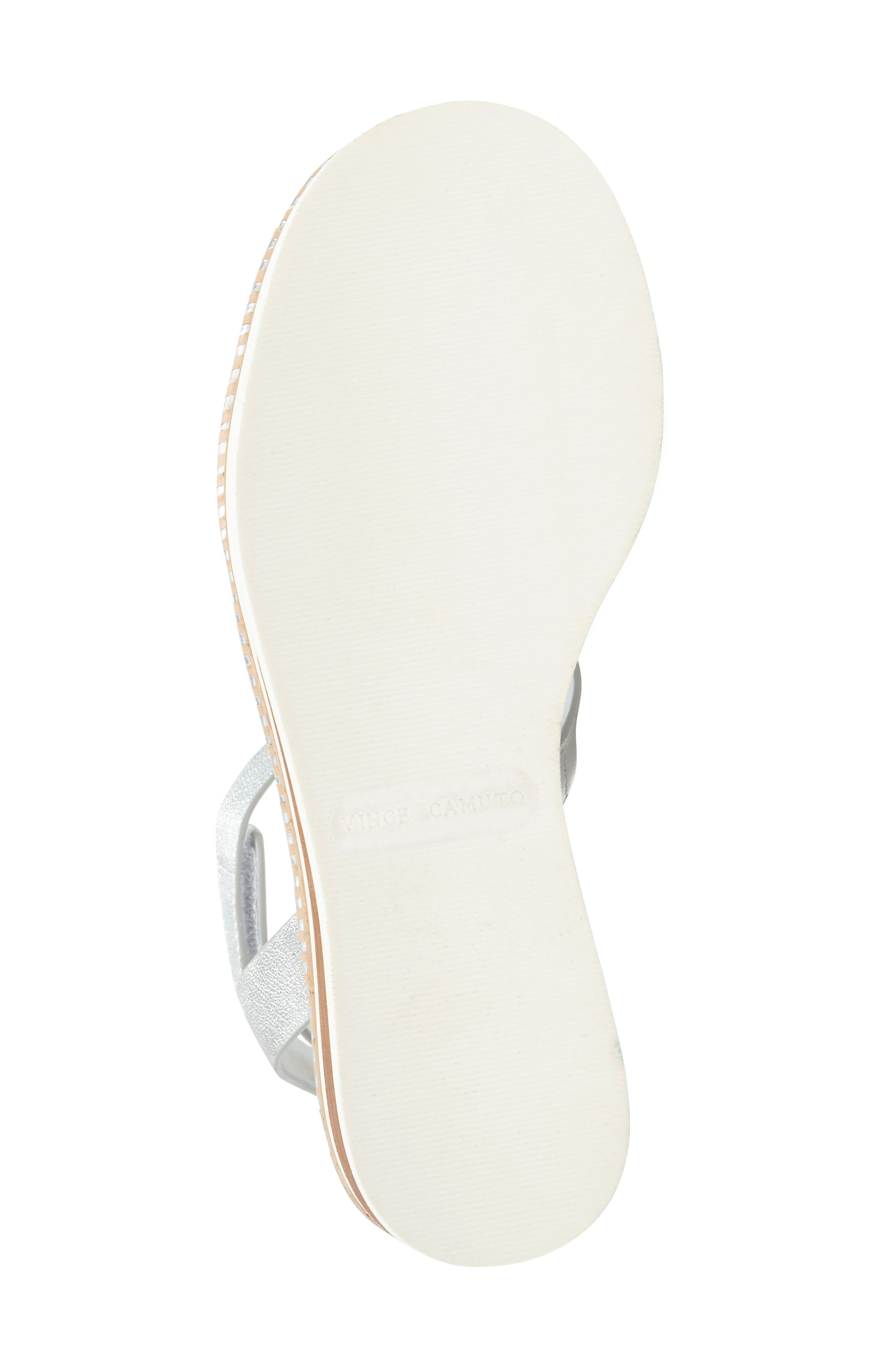 Margreta Ankle Strap Sandal, Alternate, color, SILVER LEATHER