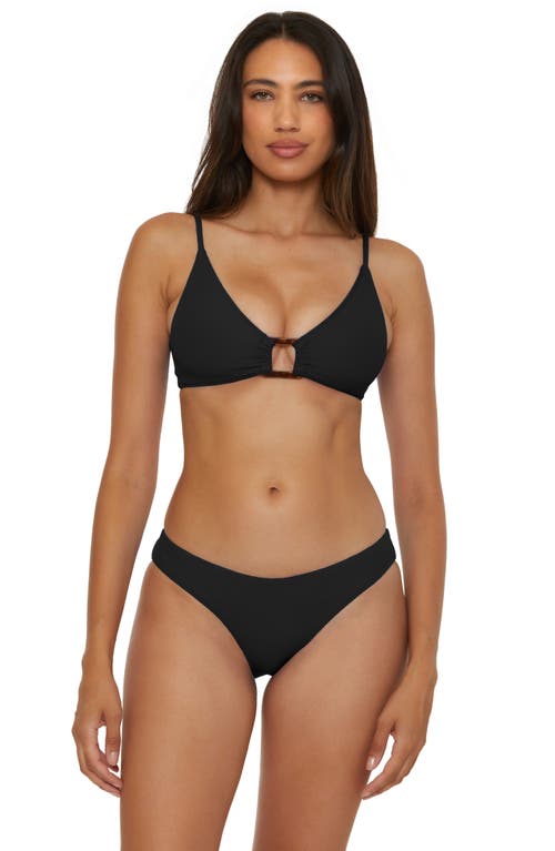 Becca Buckle Reversible Bikini Top In Black