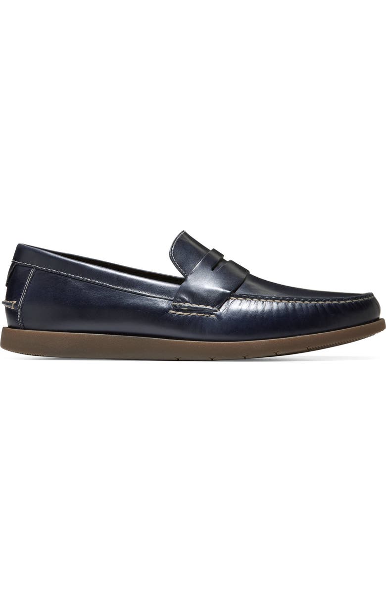 Cole Haan Brower Water Resistant Penny Loafer, Alternate, color, Midnight Moon / Gum