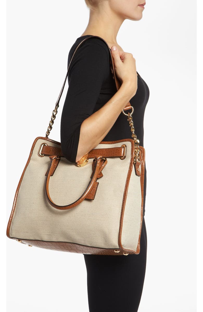 MICHAEL Michael Kors 'Hamilton - Large' Canvas Tote, Alternate, color,