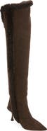 BETZÁBE Eiza Genuine Shearling Trim Over the Knee Boot