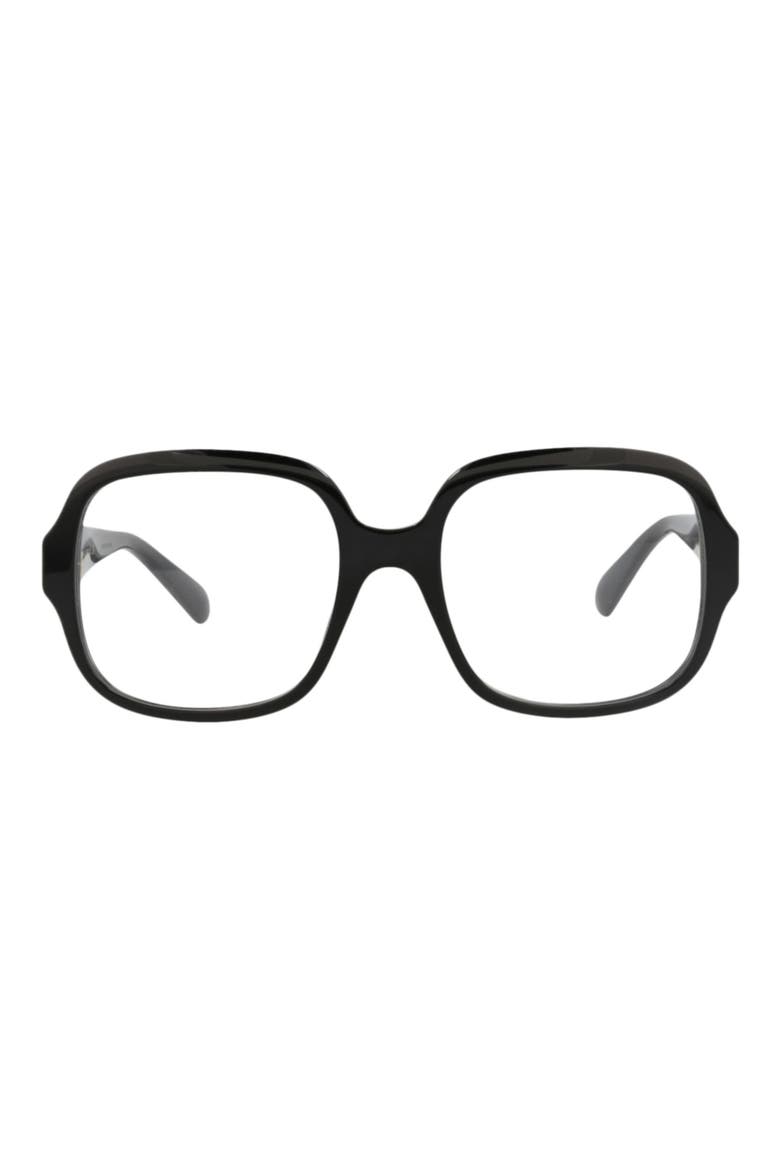 53mm Square Optical Glasses, Main, color, BLACK BLACK TRANSPARENT