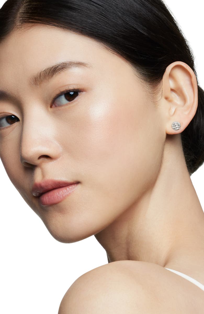 David Yurman Sculpted Cable Pavé Diamond Stud Earrings, Alternate, color, Sterling Silver/ Diamond