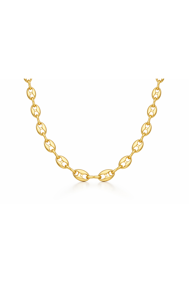 Gold-Plated Fancy Link Necklace, Main, color, Gold