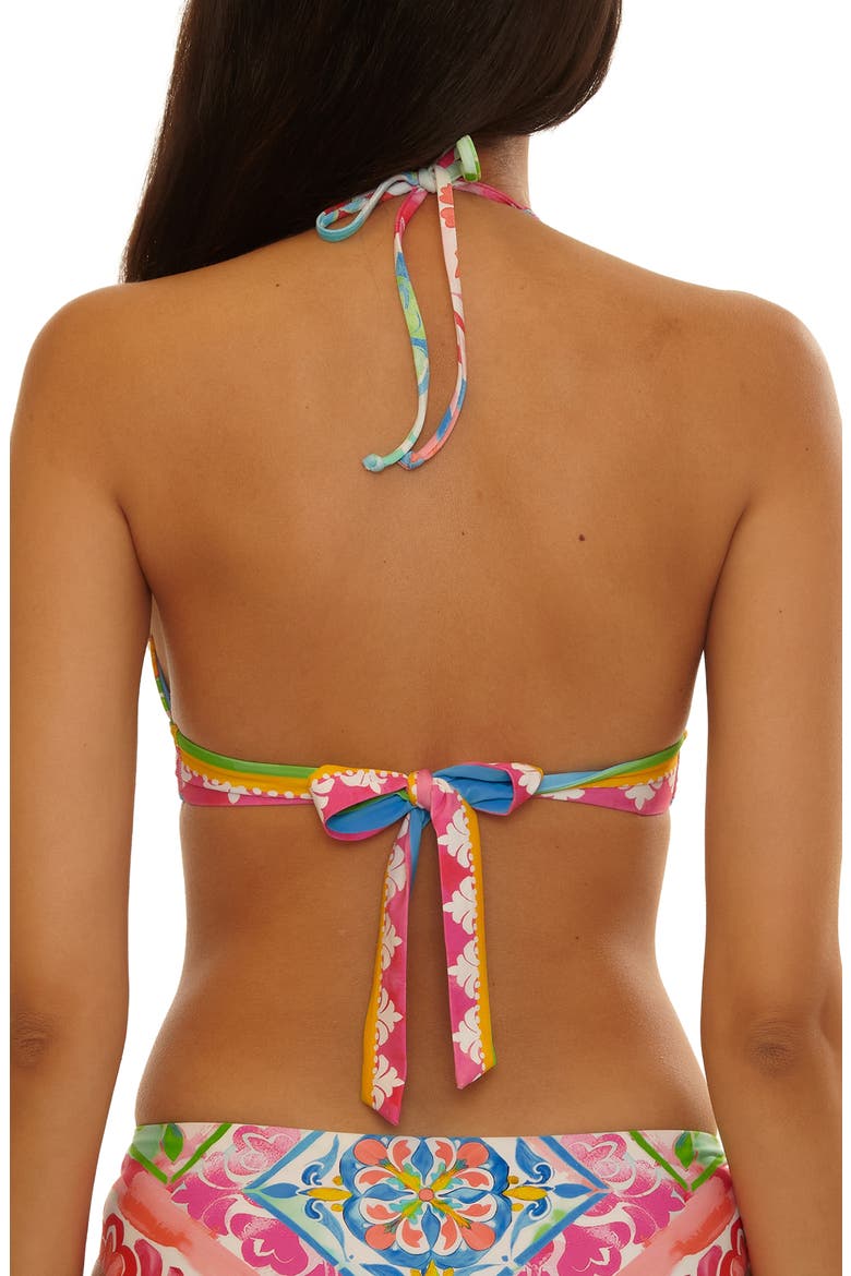 Mijas Halter Bikini Top, Alternate, color, PINK MULTI