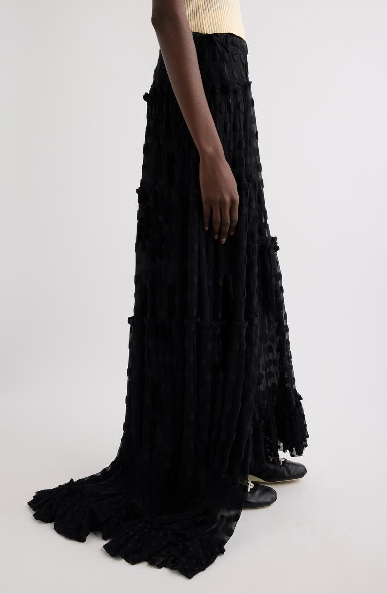 Dries Van Noten Sunia Washed Silk Mousseline Asymmetric Maxi Skirt, Alternate, color, Black