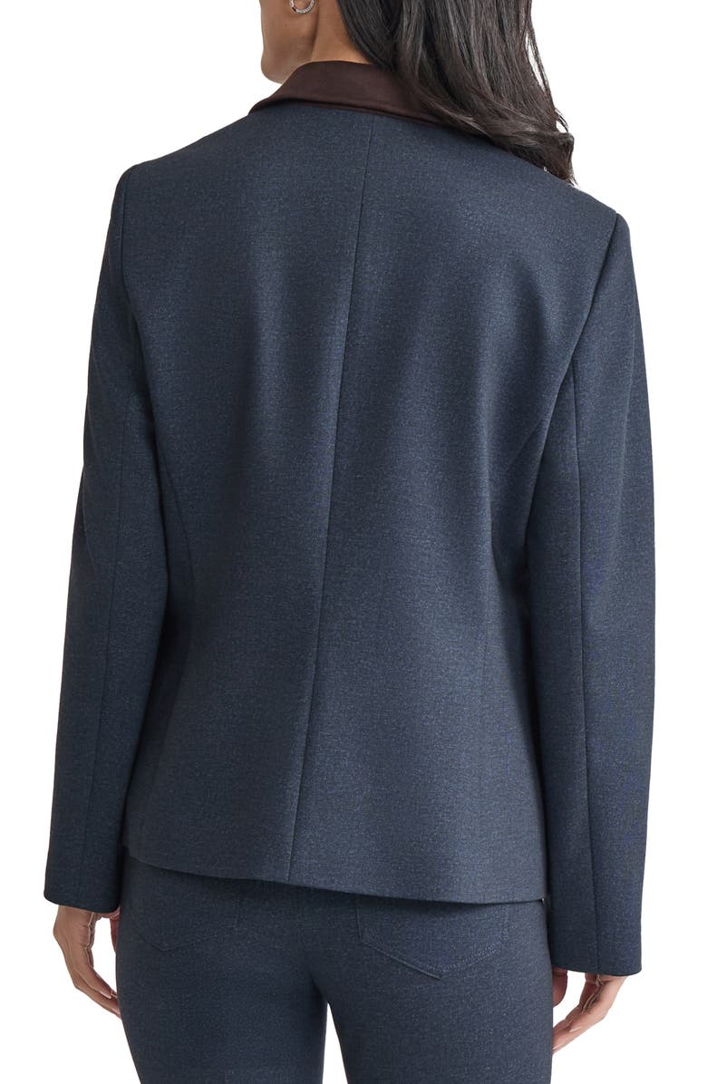 Jones New York Faux Suede Detail Jacket, Alternate, color, Pacific Navy Multi