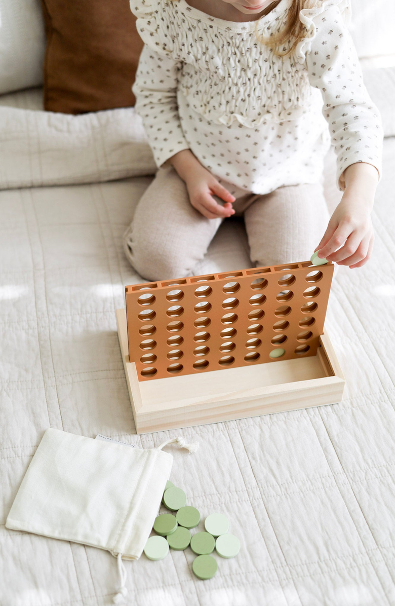 BROOKLYN NEUTRAL Wooden Four in a Row, Alternate, color, Beige