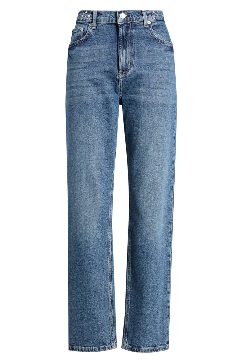Topanga Crystal Detail High Waist Jeans, Alternate, color, ROYAL STUDDED
