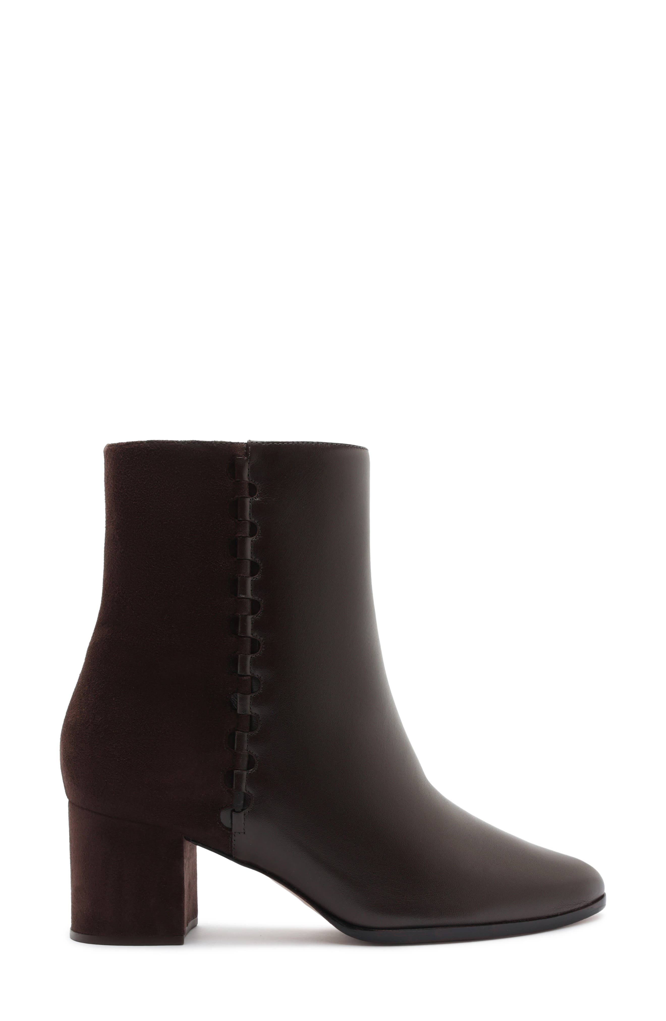 Jesse Leather Ankle Bootie, Alternate, color, DARK BROWN
