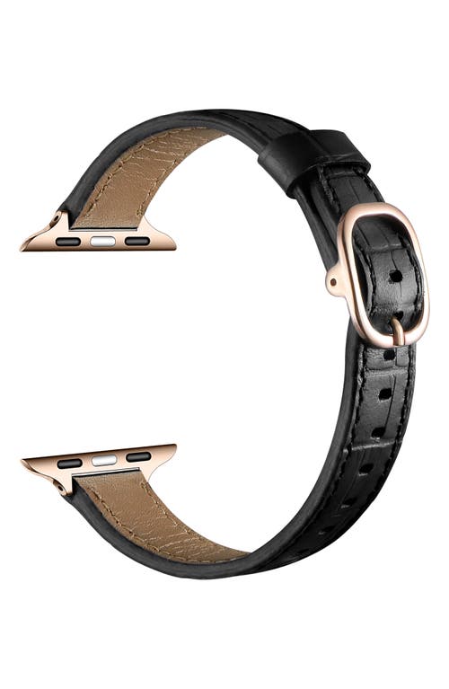 The Posh Tech Carmen Skinny Croc Embossed Leather Apple Watch® Watchband